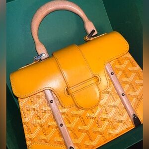 Goyard Yellow Satchel with Geometric Pattern